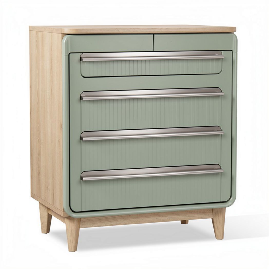 Commode de rangement pour chambre en bois et métal - 50 x 40 x 80cm