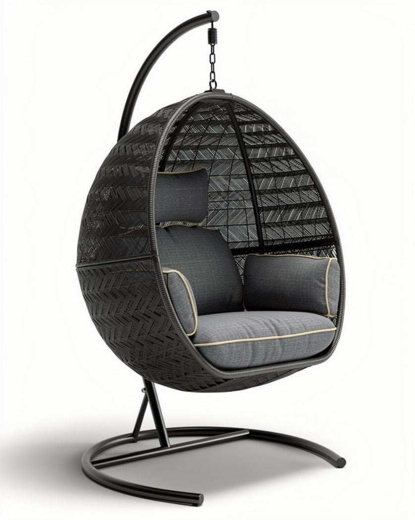 Chaise suspendue en rotin tressé pour espace extérieur - 100 x 100 x 150cm