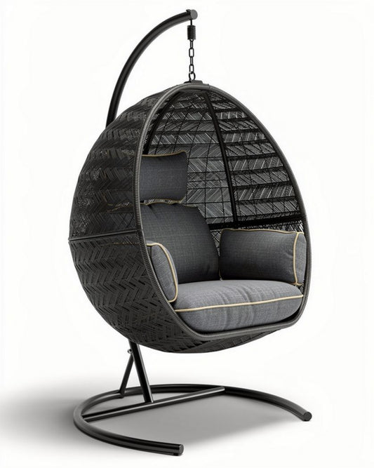 Chaise suspendue en rotin tressé pour espace extérieur - 100 x 100 x 150cm