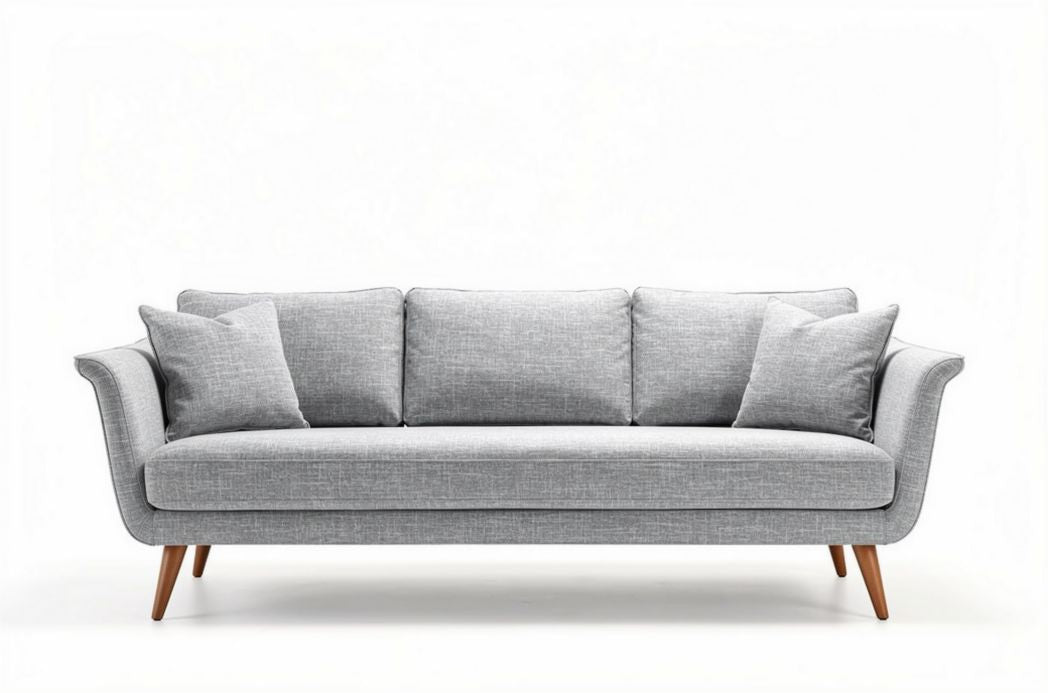 Canapé en tissu gris pour salon ou salle de séjour - 200 x 80 x 90cm