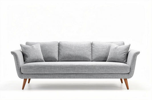 Canapé en tissu gris pour salon ou salle de séjour - 200 x 80 x 90cm